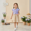 Two Mix - Zoya Dress Anak Perempuan Kaos Mix Jeans Oxford Warna Pink Mocca Usia 2–8 Tahun 4470