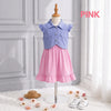 Two Mix - Zoya Dress Anak Perempuan Kaos Mix Jeans Oxford Warna Pink Mocca Usia 2–8 Tahun 4470