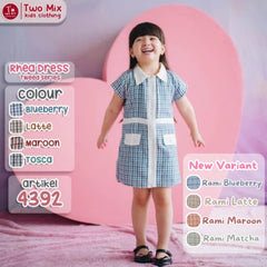 Two Mix - Dress Anak Perempuan Korean Style - Rhea Dress Anak Cewek 1-12 Tahun 4392