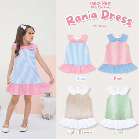 Two Mix - Outfit Baju Rania Dress Anak Perempuan Cantik Katun 1-8 Tahun 4405