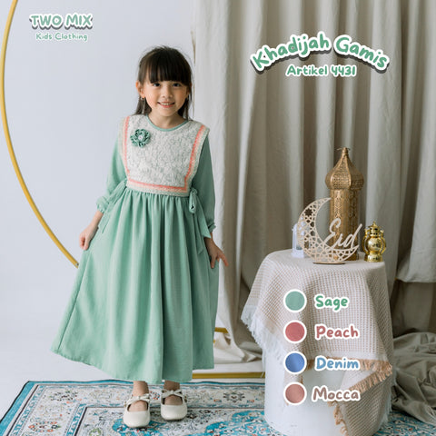 Two Mix - Raya Collection 2025 - Khadijah Gamis Anak Cewek - Baju Muslim Anak 1-14 Tahun 4431