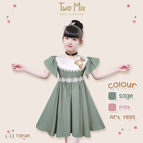 Two Mix - Dress Anak Perempuan - Gaun Anak Cewek Rompi 1-12 Tahun Y895