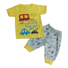 Two Mix Setelan Anak Laki Laki Gambar Mobil Katun dj804