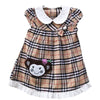 Two Mix Dress Baju Bayi Perempuan Kotak Bordir Monyet Lucu size 6-12 bulan