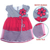 Dress Bayi Garis Garis Bunga Pita 2088 usia 6-12 bulan