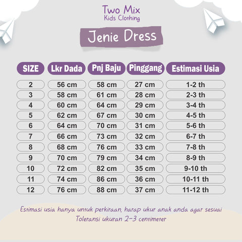 Two Mix - Jenie Baju Dress Anak Cewek Perempuan Lebaran 1-12 Tahun 4394