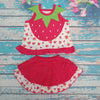 setelan rok bayi kostum buah strawberry dj279