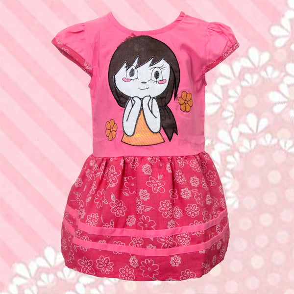 Two Mix Baju Bayi Dress Bordir Bunga Cantik usia 6-12 bulan