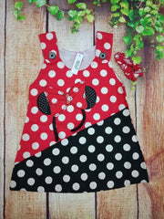 Two Mix Rok anak perempuan motif polkadot free bandana dj179