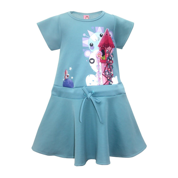 Two Mix Baju Anak Perempuan Bahan Kaos Scuba Full Digital Print Size 1-8 4195