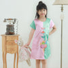 Two Mix Dress Anak Perempuan Fashion Bahan Satin Usia 1-8 Tahun 4208