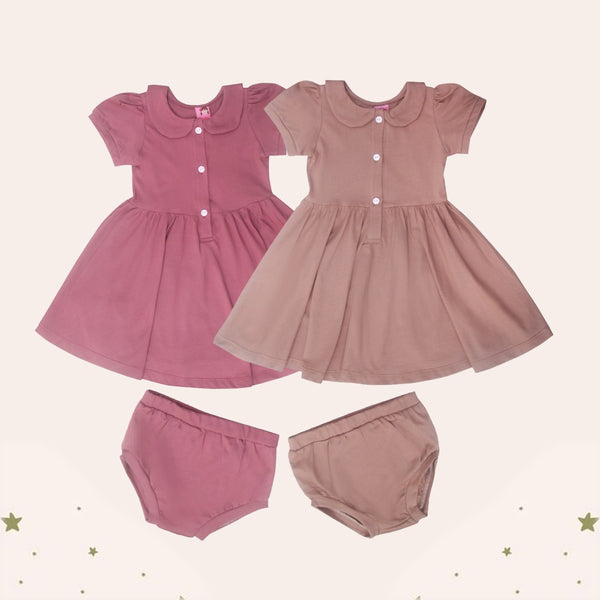 Two Mix Short Dress - Dress Bayi Perempuan - Rok Anak Perempuan 0Y - 3Y 4220