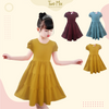 Two Mix Dress Anak Ruffle Perempuan Bahan Kaos Katun Combed Usia 1-12 Tahun 4254