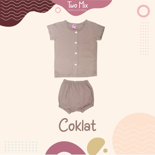 TWO MIX - Setelan Bayi Bahan Kaos Katun Kombed 0-2 Tahun - Set Baju Bayi 4264
