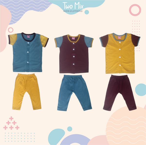 TWO MIX - Setelan Bayi Bahan Kaos Katun Combed - Baby Set Lengan 4266