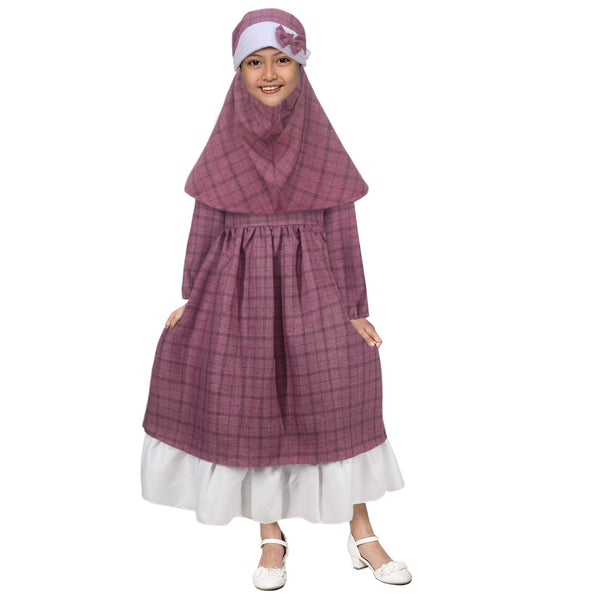 Two Mix Gamis Anak Perempuan Bahan Katun - Baju Anak Muslim Perempuan Usia 1-12 Tahun 4272