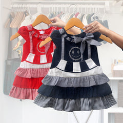 Two Mix Dress anak perempuan Fashion Termurah Y857