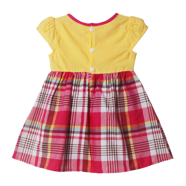 Dress Baju Bayi Perempuan - Baju Bayi Usia Umur 6 Bulan - 1 Tahun - Pakaian Bayi Kotak Bordir Bunga Kantong 2238