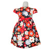 Gaun Anak Perempuan / Gaun Anak Cewe / Pakaian Anak Perempuan / Terlaris / Terlaku / Termurah / Dress Motif Bunga Merah Hitam Daisy 2357 Size 4