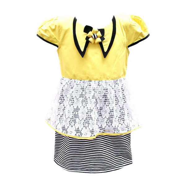 Two Mix Baju Anak Perempuan / Dress Span Salur / Pakaian Anak Termurah 1914