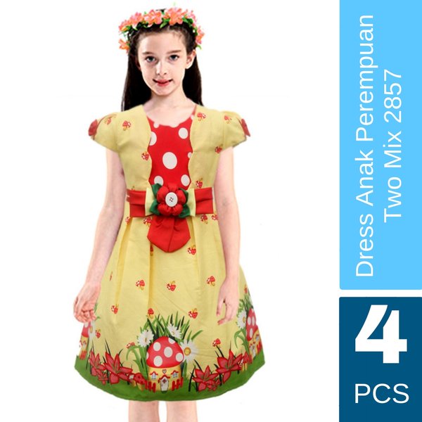 Grosir Dress Anak Perempuan Cantik Motif Jamur 2857