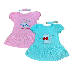 Two Mix Dress Anak 1 - 2 tahun Free Bandana dj602