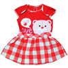 Two Mix Baju Bayi Perempuan Kotak Bordir Bear Love size M dan L usia 6-12 bulan