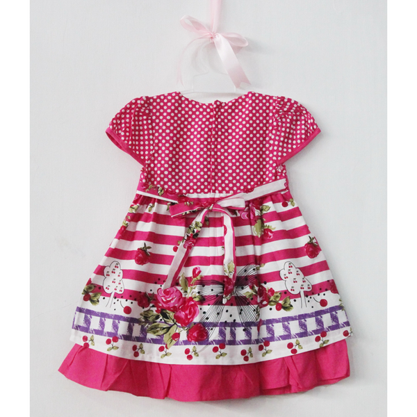 Dress Anak Anak Motif Bunga Ceri Premium 2268