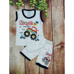 Two Mix Setelan Singlet Anak Laki 3 - 6 bulan bahan kaos katun dj465