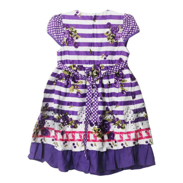 Two Mix Baju Dress Anak Perempuan Onde Salur Cherry Bunga Manis 2270 Size 2-8