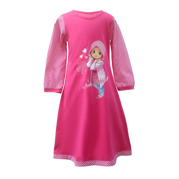Two Mix Baju Anak Perempuan - Dress Anak Perempuan Katun Motif Digital Printing Usia 1-12 thn 4155