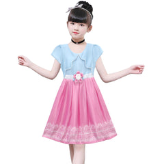Two Mix Baju Anak Perempuan - Dress Anak Fashion Bahan Satin Usia 1-12 Tahun 4273