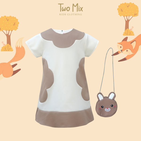 TWO MIX Baju Anak Perempuan Cute Rabbit + GRATIS TAS ANAK LUCU 1-8 Tahun 4231