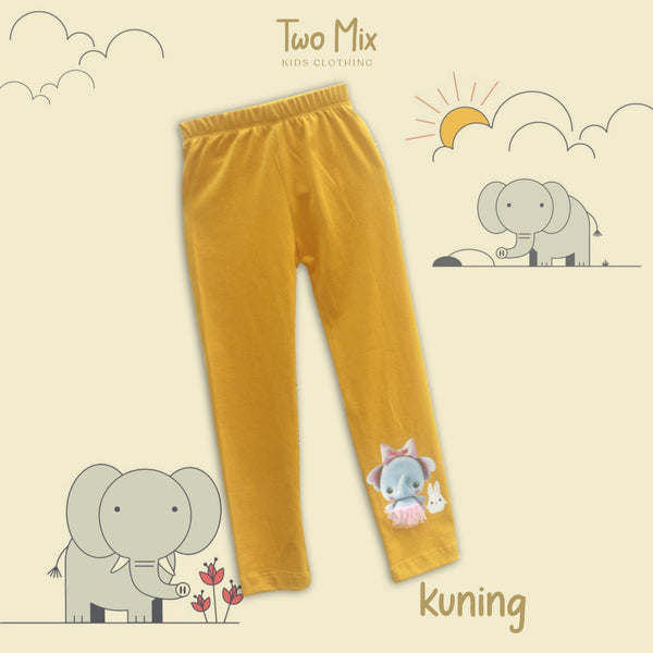 Two Mix Celana Legging Anak Perempuan / Leging Anak Cewek Motif Gajah Lucu Imut usia 1-12 tahun 4190