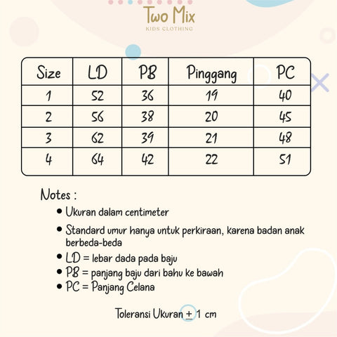 Two Mix - Setelan Anak Bahan Kaos Katun Premium - Baju Set Anak Short Sleeve Kaos 1-4 Tahun 4314