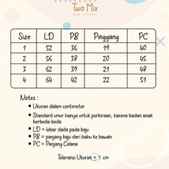 Two Mix - Setelan Anak Bahan Kaos Katun Premium - Baju Set Anak Short Sleeve Kaos 1-4 Tahun 4314