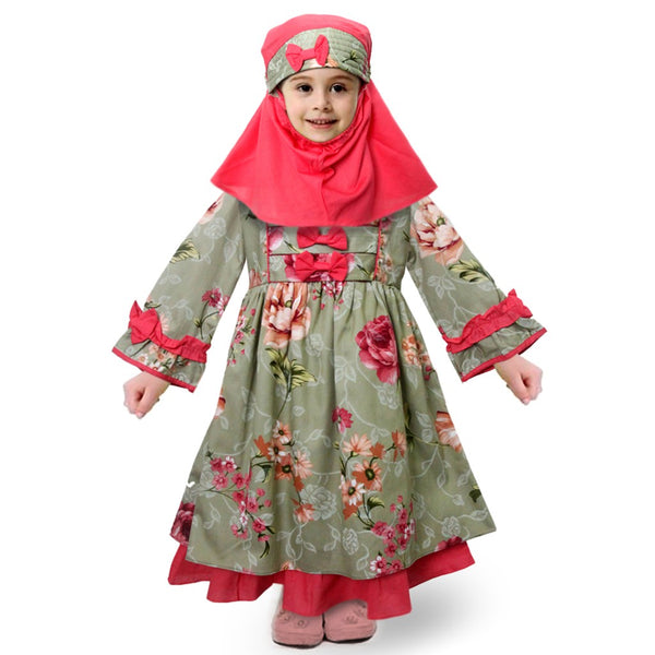 Dress Anak Muslim - Baju muslim anak wanita - Gamis muslim Anak Cewek -  Gamis Anak perempuan 2746