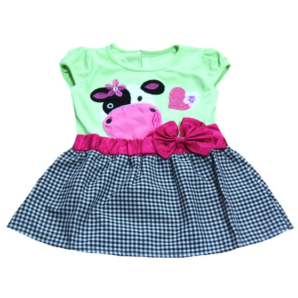 Two Mix Baju Bayi Perempuan Dress Kaos Bordir Sapi Lucu size 6-12 bulan