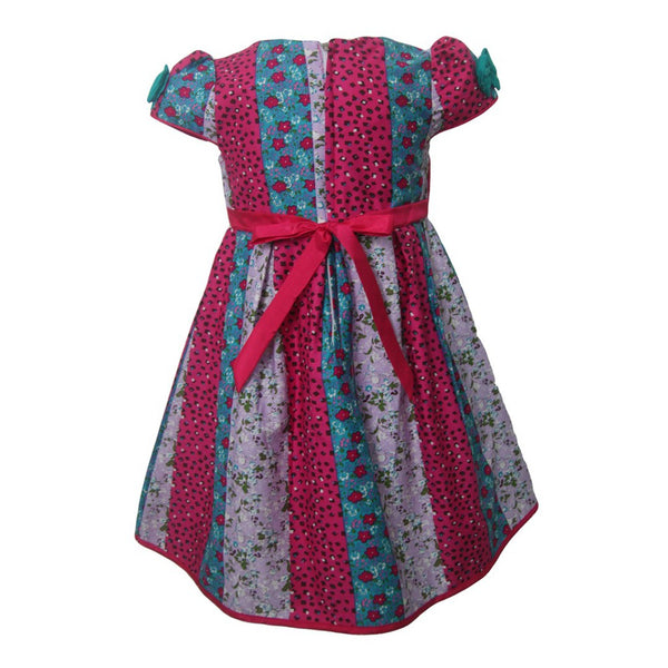 Two Mix Dress Anak / Baju Anak Perempuan / Pakaian Anak Perempuan Motif Floral 2699