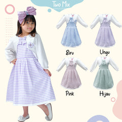 Two Mix Dress Anak Perempuan Lengan Panjang Usia 1-12 Tahun 4135