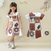 TWO MIX - Baju Anak Perempuan Print Donut - Dress Anak Gratis Tas Donut Lucu 1-8 Tahun 4297