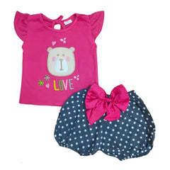 Two Mix Setelan Rok Bayi Perempuan 0 - 6 bulan bahan Kaos dj466