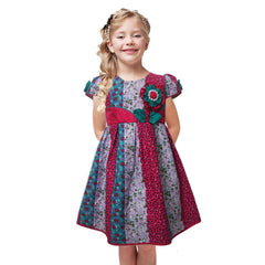 Two Mix Dress Anak / Baju Anak Perempuan / Pakaian Anak Perempuan Motif Floral 2699