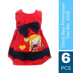 Two Mix Grosir Dress Bayi Variasi Lipit Leher 2529