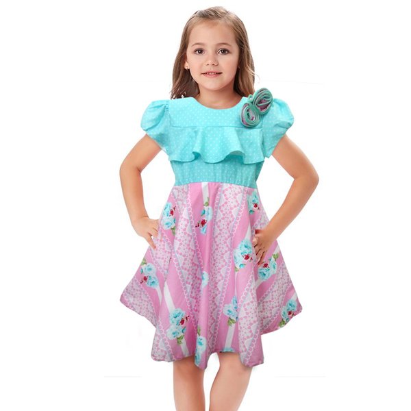 Dress Anak Onde Warna Pastel Cantik Motif Bunga Shabby 2651- Gaun Anak Cewe - Pakaian Anak Perempuan - Terlaris - Terlaku - Termurah