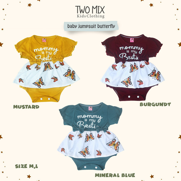 Two Mix - Jumper Bayi Perempuan Newborn / Jumpsuit Baju Bayi Cewek / Romper Playsuit Baby 0-12 Bulan 4353