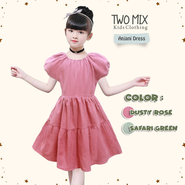 Two Mix - Baju Dress Anak Perempuan Lucu Ruffle - Girls Dress 1-8 Tahun 4342