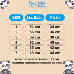 Two Mix - Atasan Kaos Distro Anak Perempuan Panda Lucu 1 2 3 4 5 6 7 Tahun 4313B