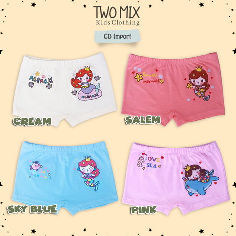 Two Mix - Pakaian Dalam Celana Boxer Anak Perempuan Printing Lucu CD Celdam Anak Cewek 1-10 Tahun 4324A