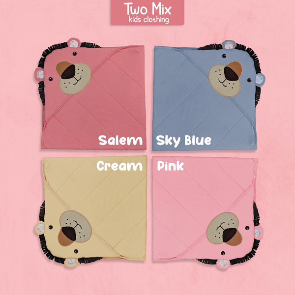 Two Mix - Selimut Bedong Bayi Lucu Instan Karakter Beruang - Soft Blanket Unisex 0 6 12 Bulan Kaos Katun Premium 4325